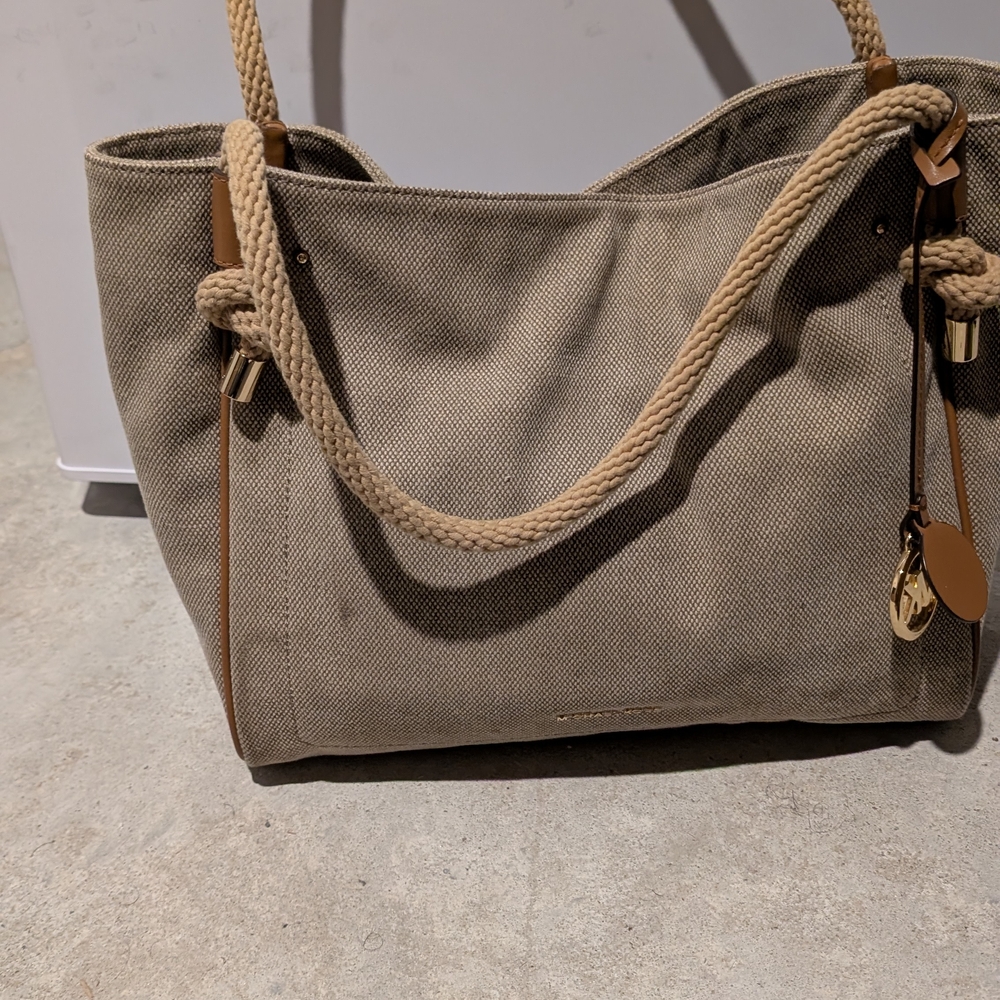 Michael Kors Tan Canvas Tote Bag